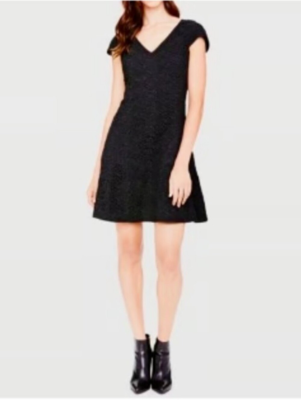 NWT Club Monaco Black Lace Cap Sleeve Fit & Flare Cocktail Dress Size 2